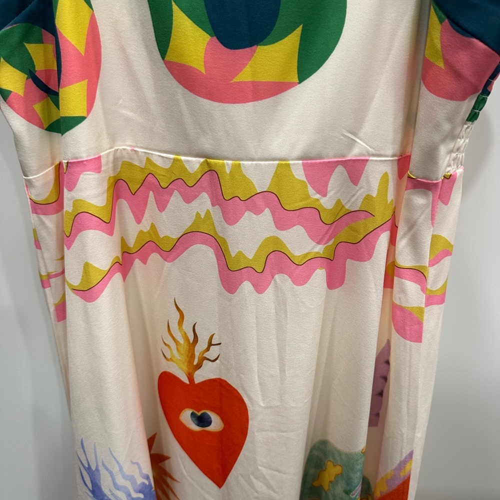 Colorful Maxi Dress with Heart Design Large - Picture 2 of 4